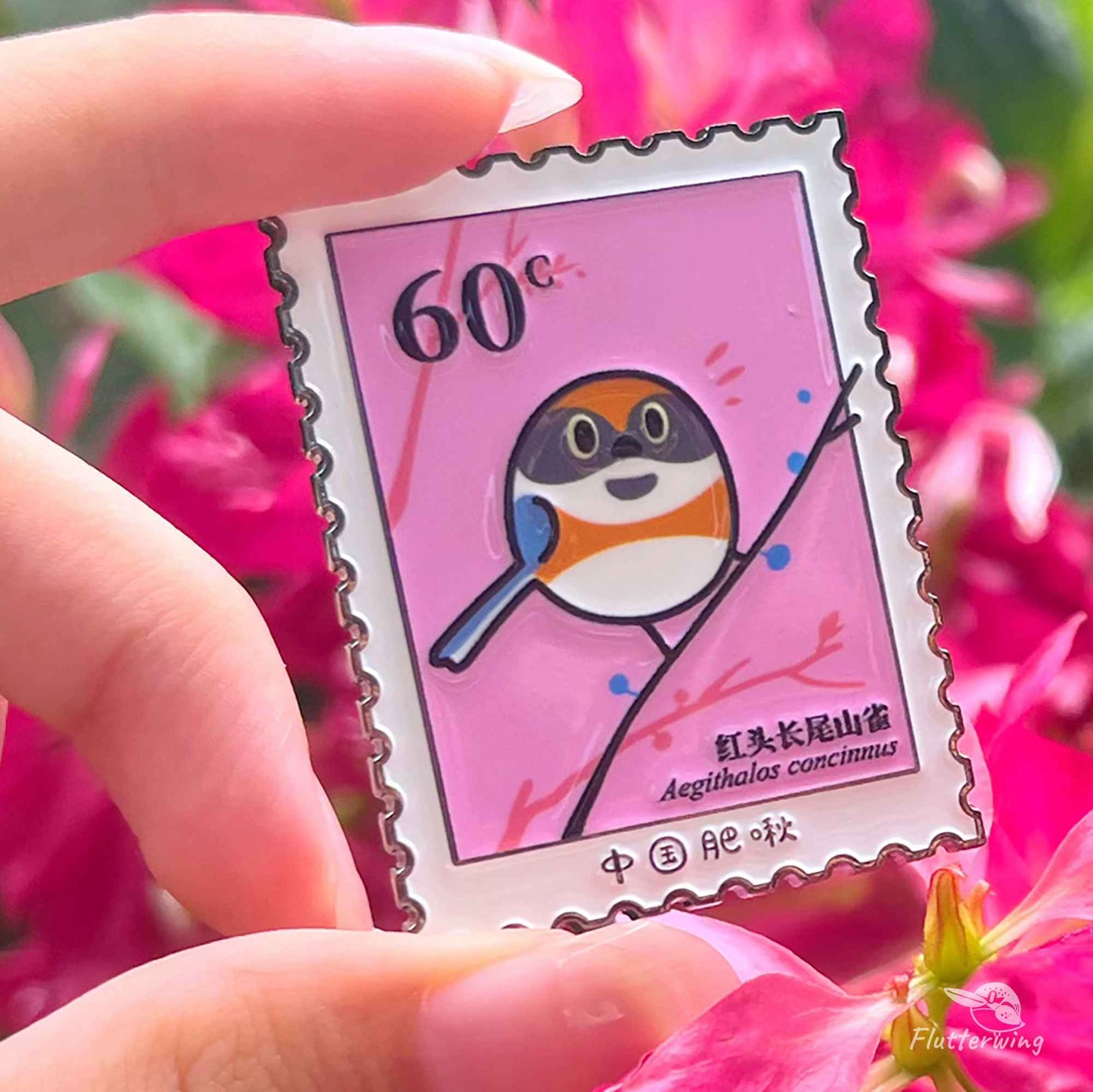 Red-headed Tit Metal Badge