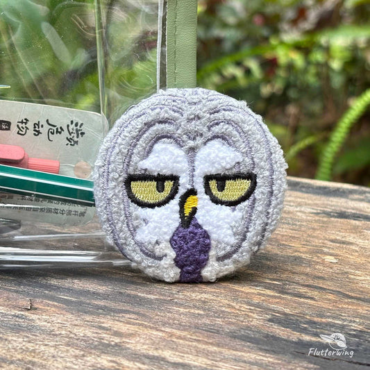 Ural Owl Plush Embroidery Badge Pin